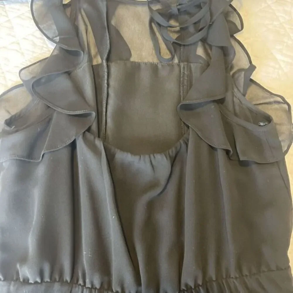 BCBG Generation‎ Women's Ruffled Detail Black Fit and Flare Dress Sz Small